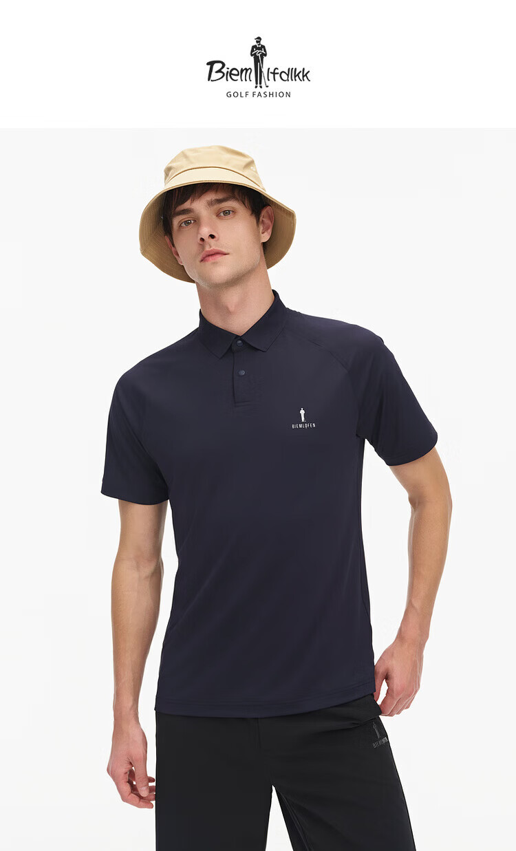 Biyinlefen Golf [Korean Imported Fabric] Spring Summer Men's Casual Sports Stretch Comfortable Soft Skin-friendly Short Sleeve Polo Shirt 1